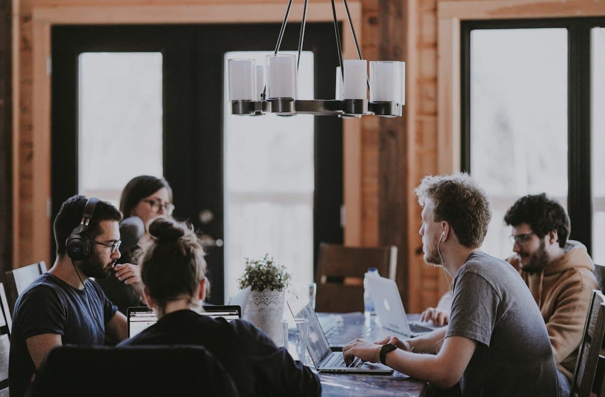 Team interviewing a candidate in a welcoming setting
